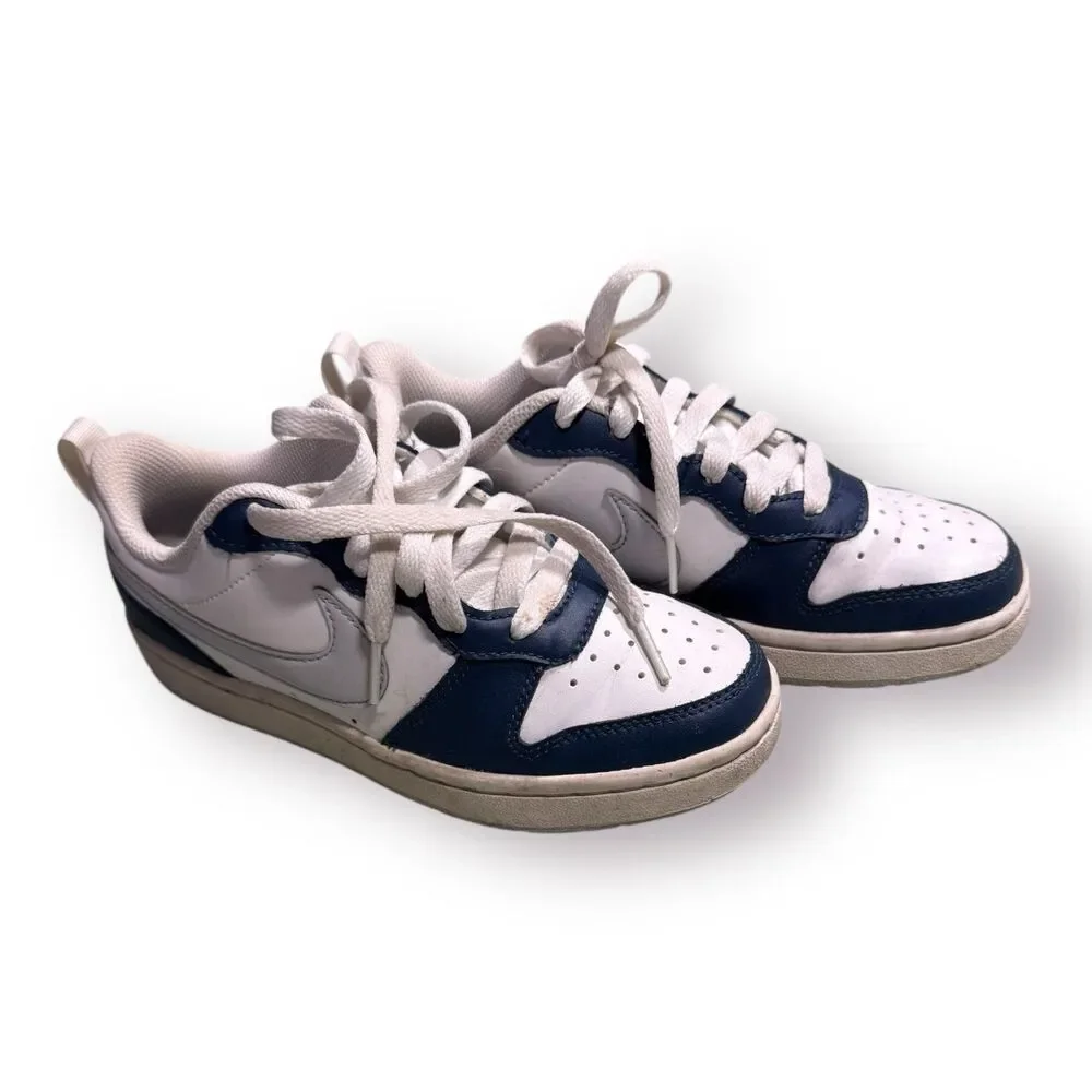 Nike Court Borough Low 2‎ (GS) White/Navy Sz 3.5Y BQ5448 107